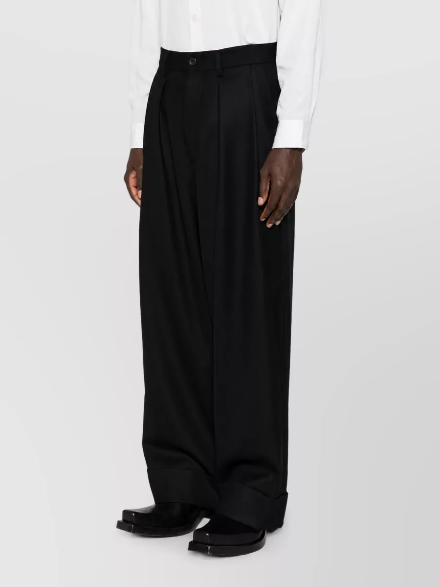 Junya Watanabe Wool Pleated Wide-Leg Trousers