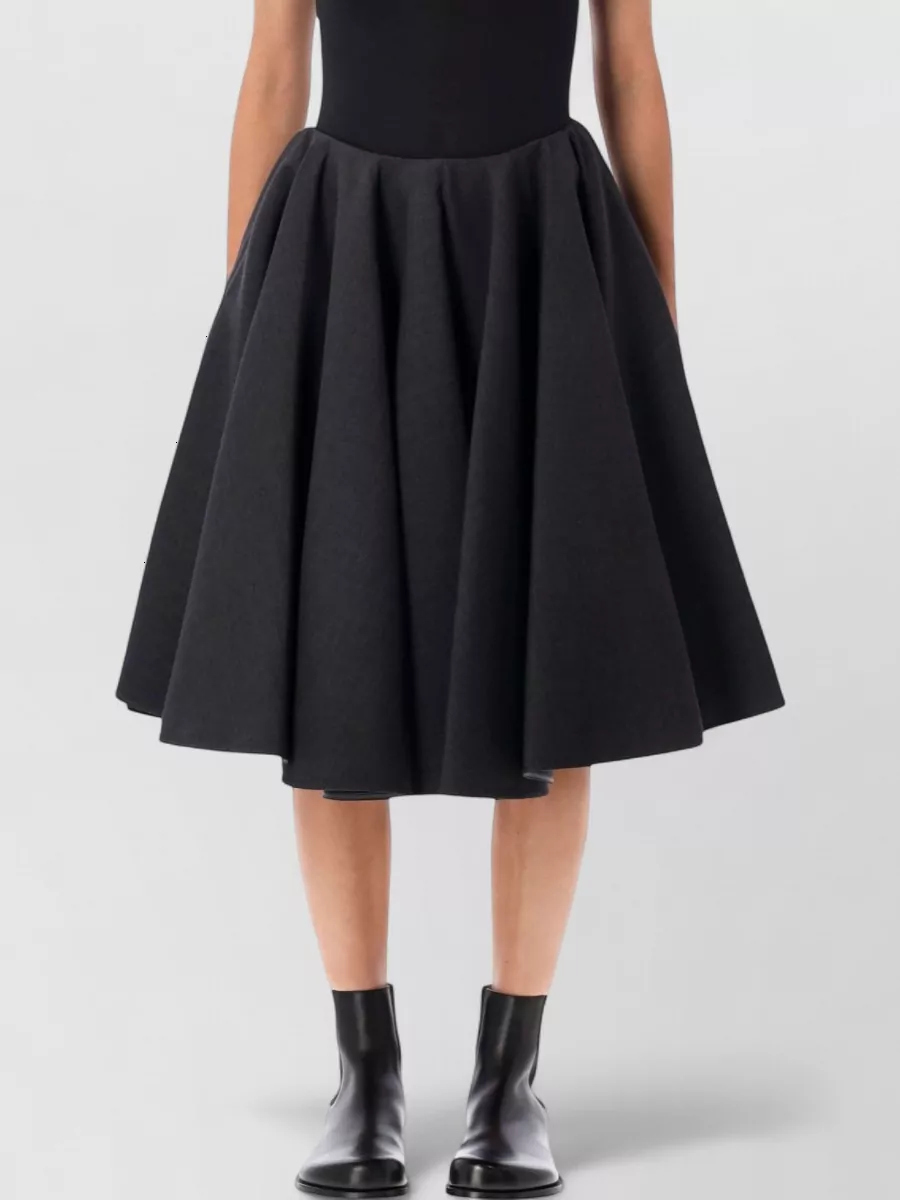 Ami Paris virgin wool peplum midi skirt