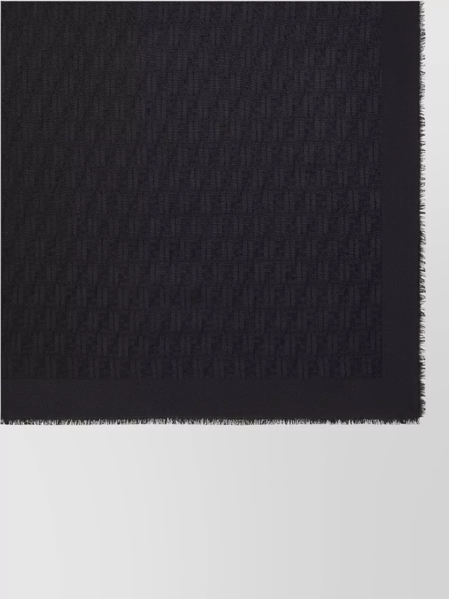 Fendi wool silk cashmere jacquard shawl