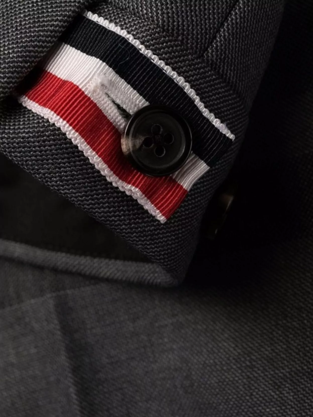 Thom Browne Cropped Trousers With Striped Pattern And Button Detailing
