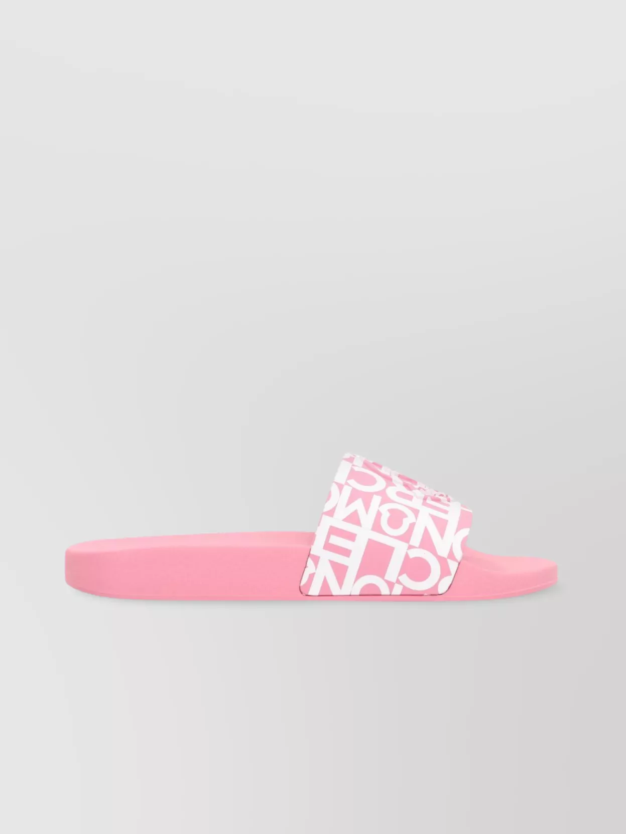 MONCLER ROUND TOELINE OPEN TOE FLAT SOLE SLIDES