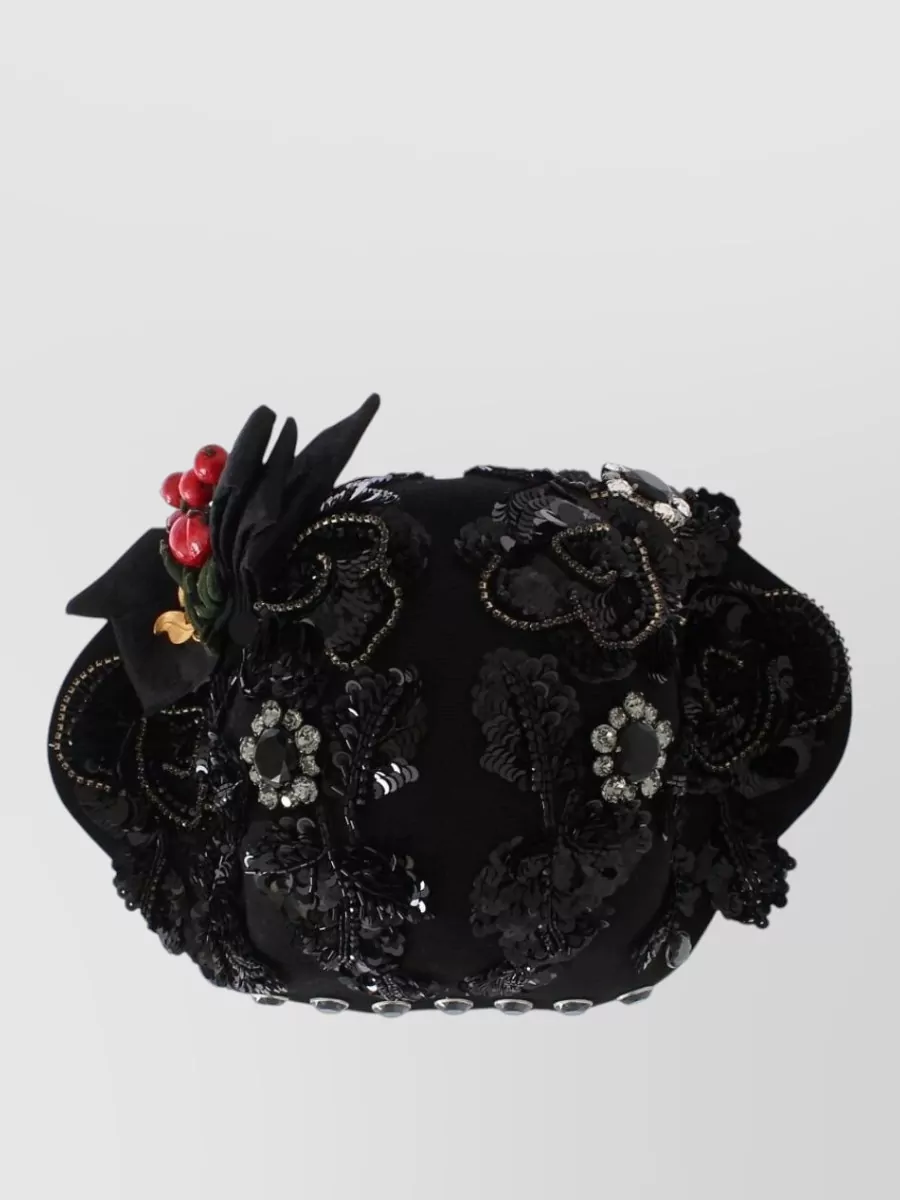 Dolce&Gabbana Embellished Wool Cloche Hat