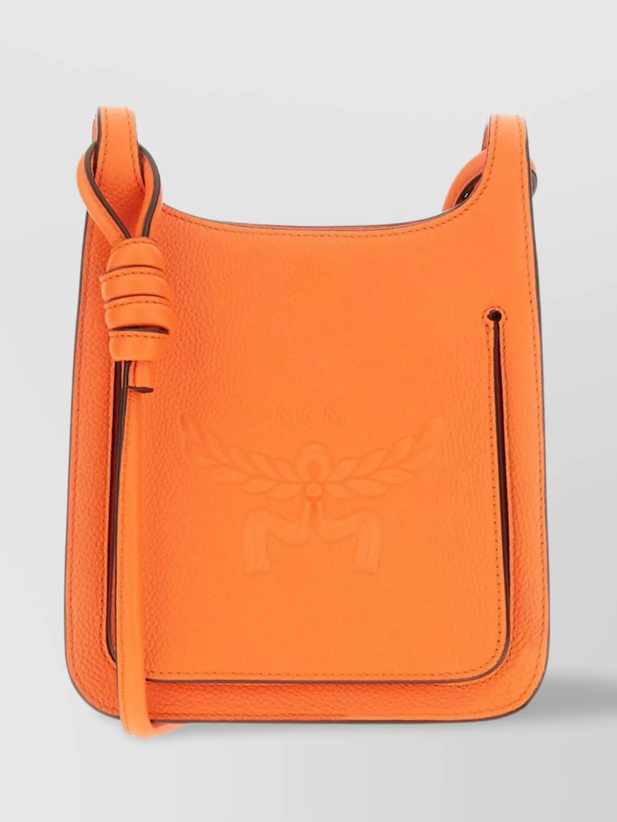 Mcm Orange Leather Mini Hummel Crossbody Bag
