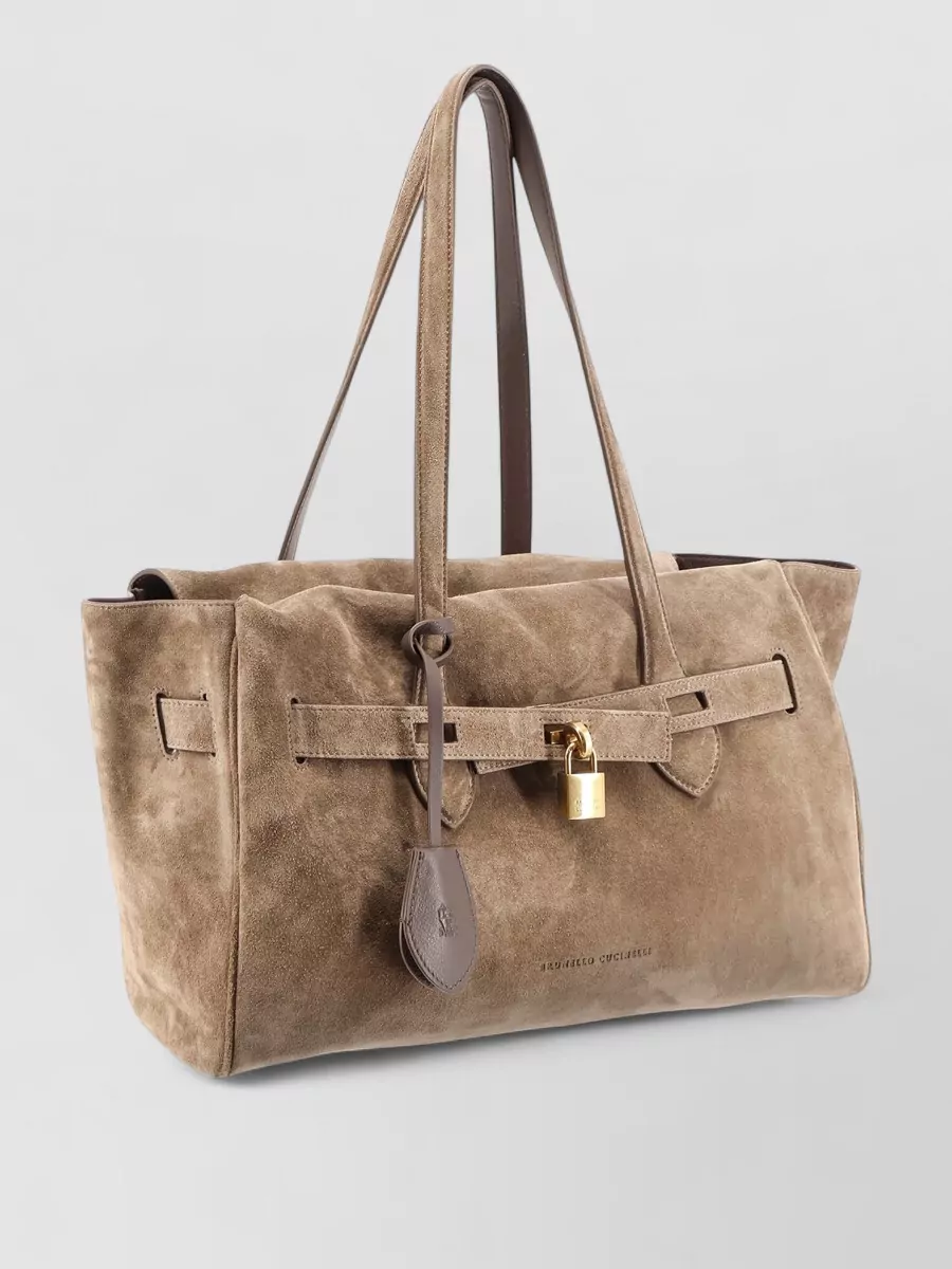 Brunello Cucinelli Olivia Suede Tote Bag