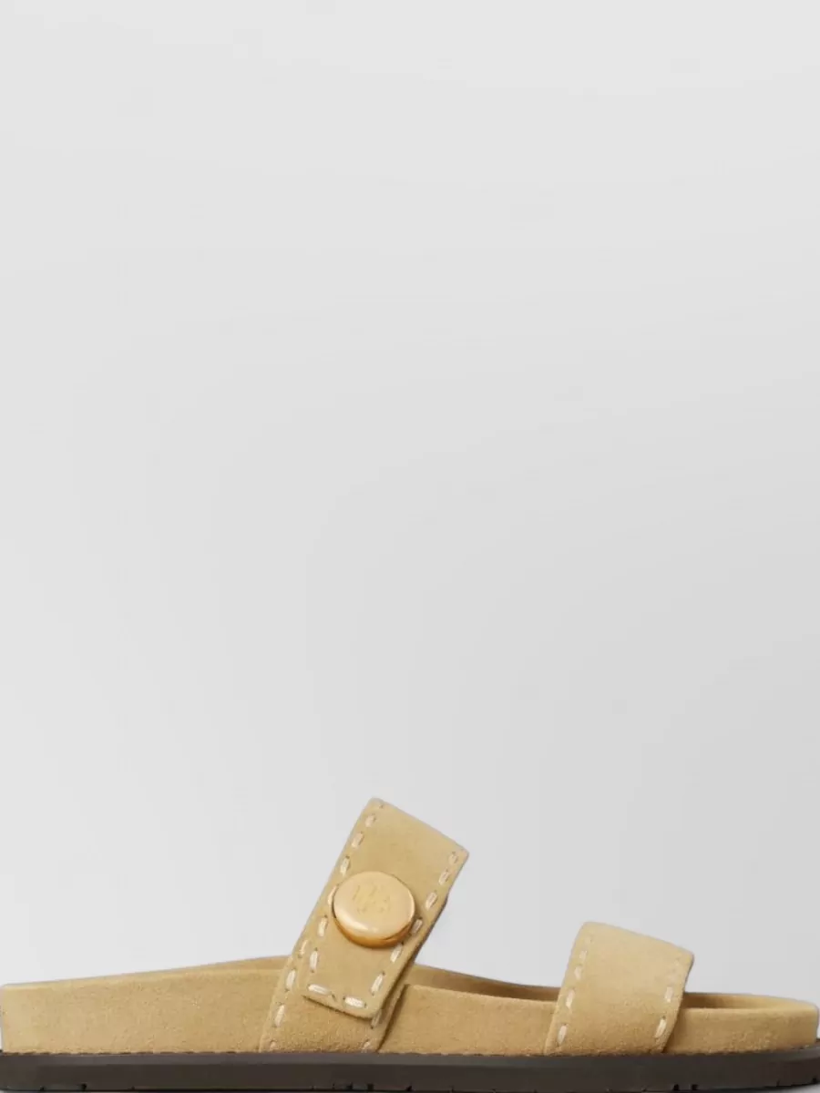 Tory Burch Romy Sport Leather Double Strap Slides