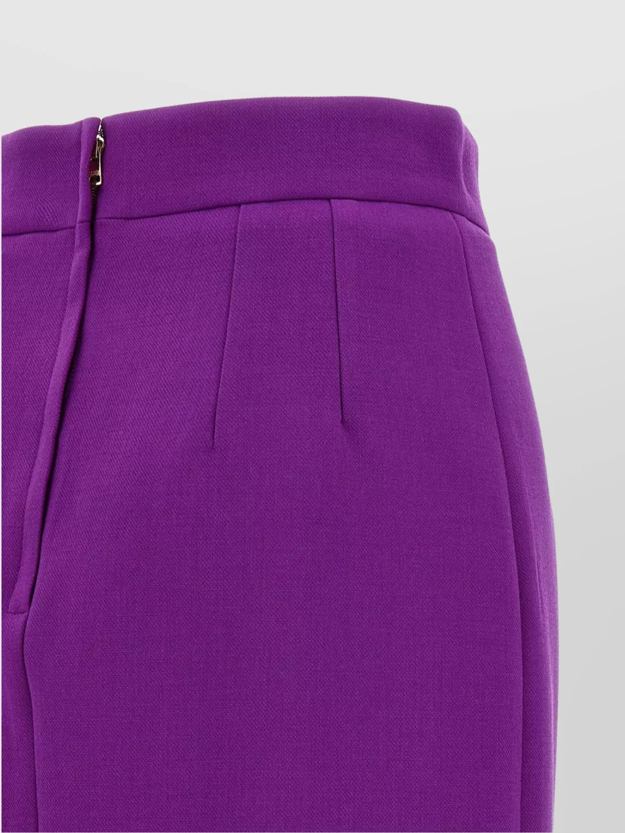 Dolce & Gabbana Metallic Logo Skirt Front Slit High Waist In Purple