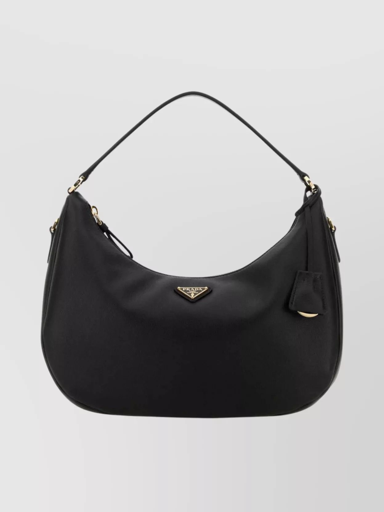 Prada Curved Silhouette Handbag Gold-tone Hardware In Black