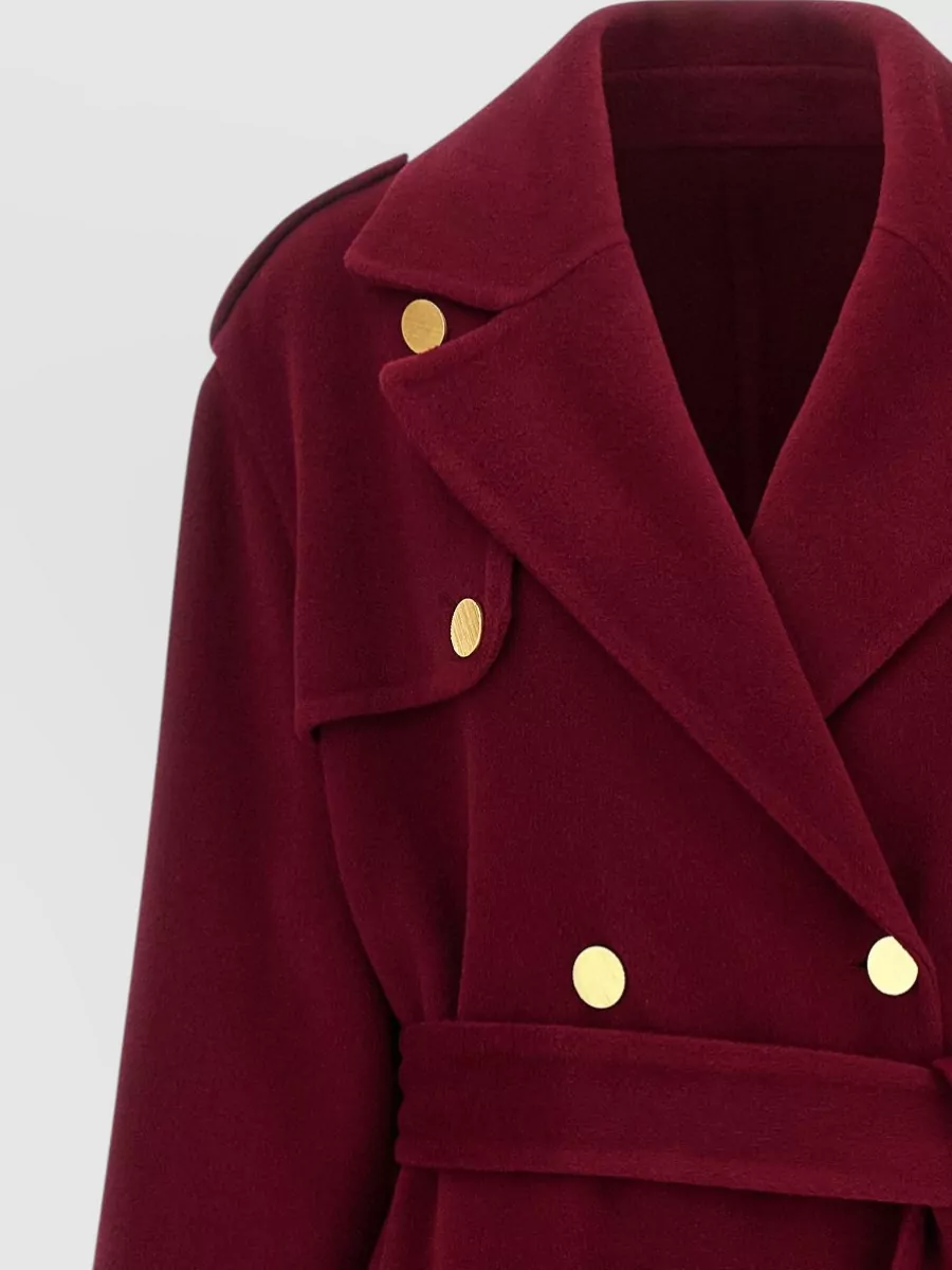Alberta Ferretti Cashmere Wool Double-Breasted Belted Long Coat