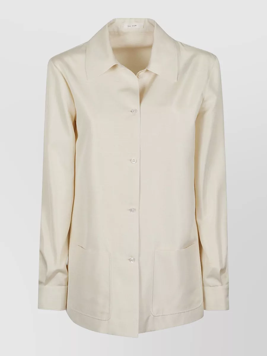 The Row silk fitted jacket