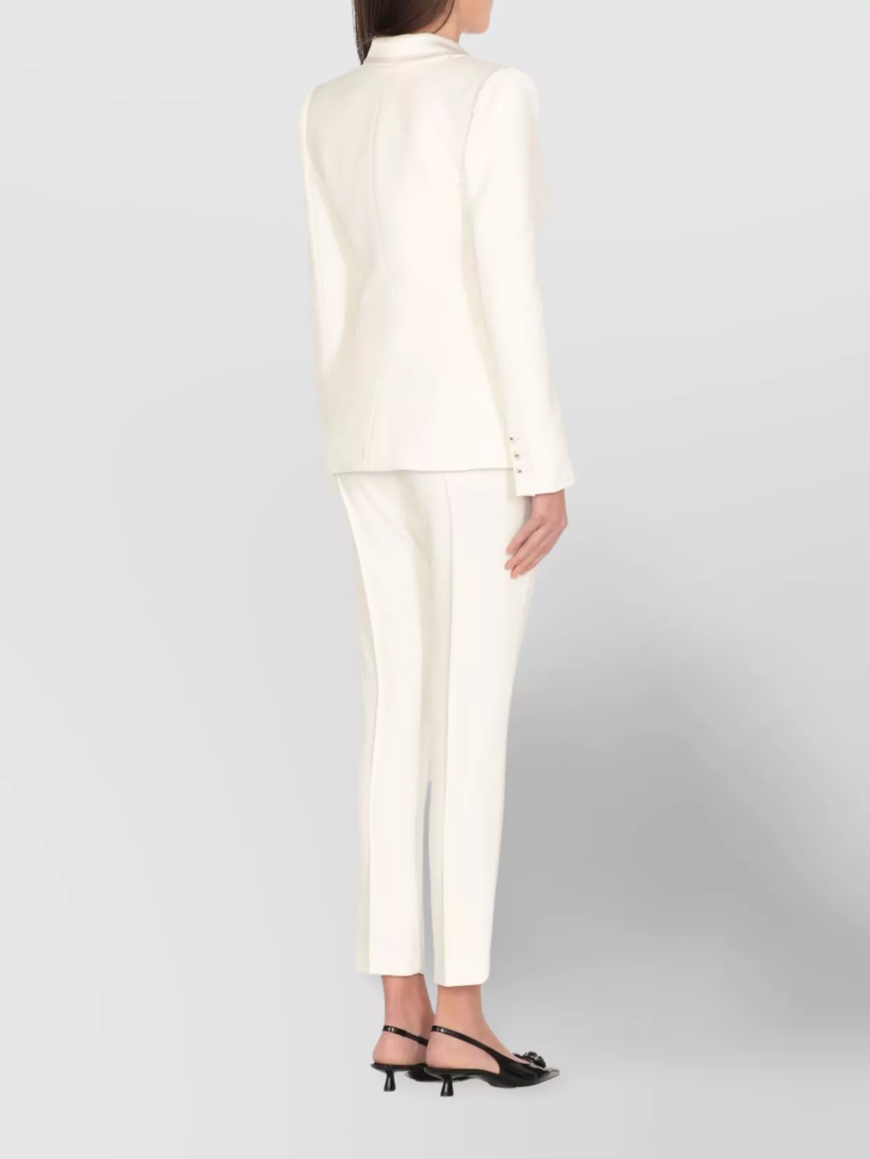 Elisabetta Franchi Double-breasted Blazer With Button Detailing In White