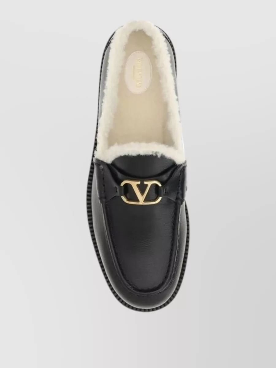 Valentino Garavani Leather Fur Loafers