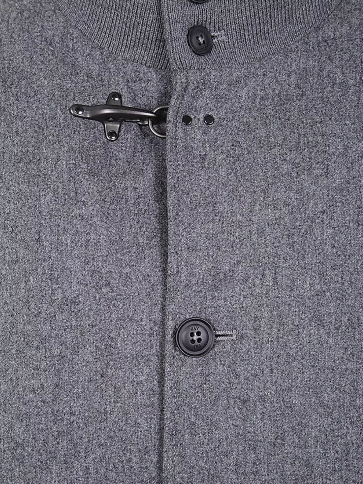 Fay Flannel Bomber Jacket Metal Clasp