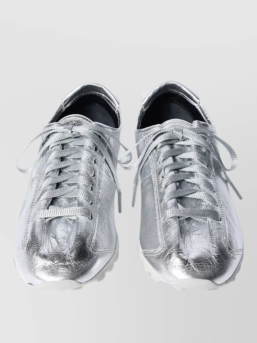 Jacquemus Leather Low-Top Lace-Up Sneakers