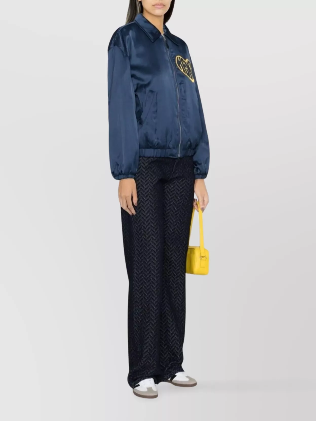 Kenzo Padded Jacket With Collared Neck And Elasticated Cuffs In Blue