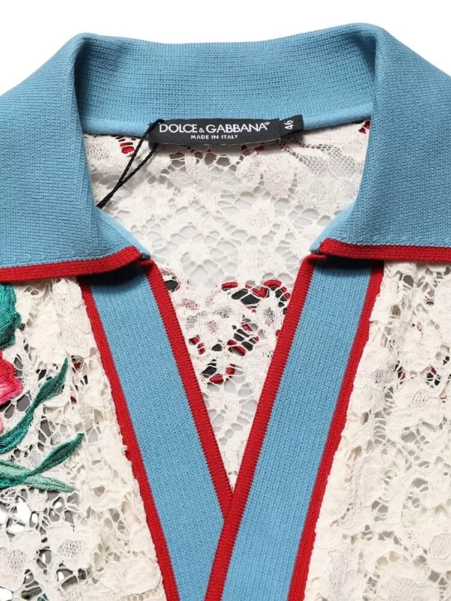 Dolce&Gabbana Floral Lace Polo Shirt