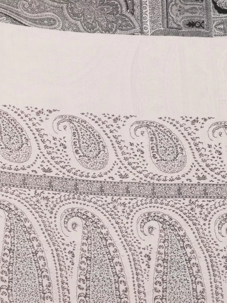 Pierre Louise Mascia Silk Scarf Paisley Pattern Fringed Edges