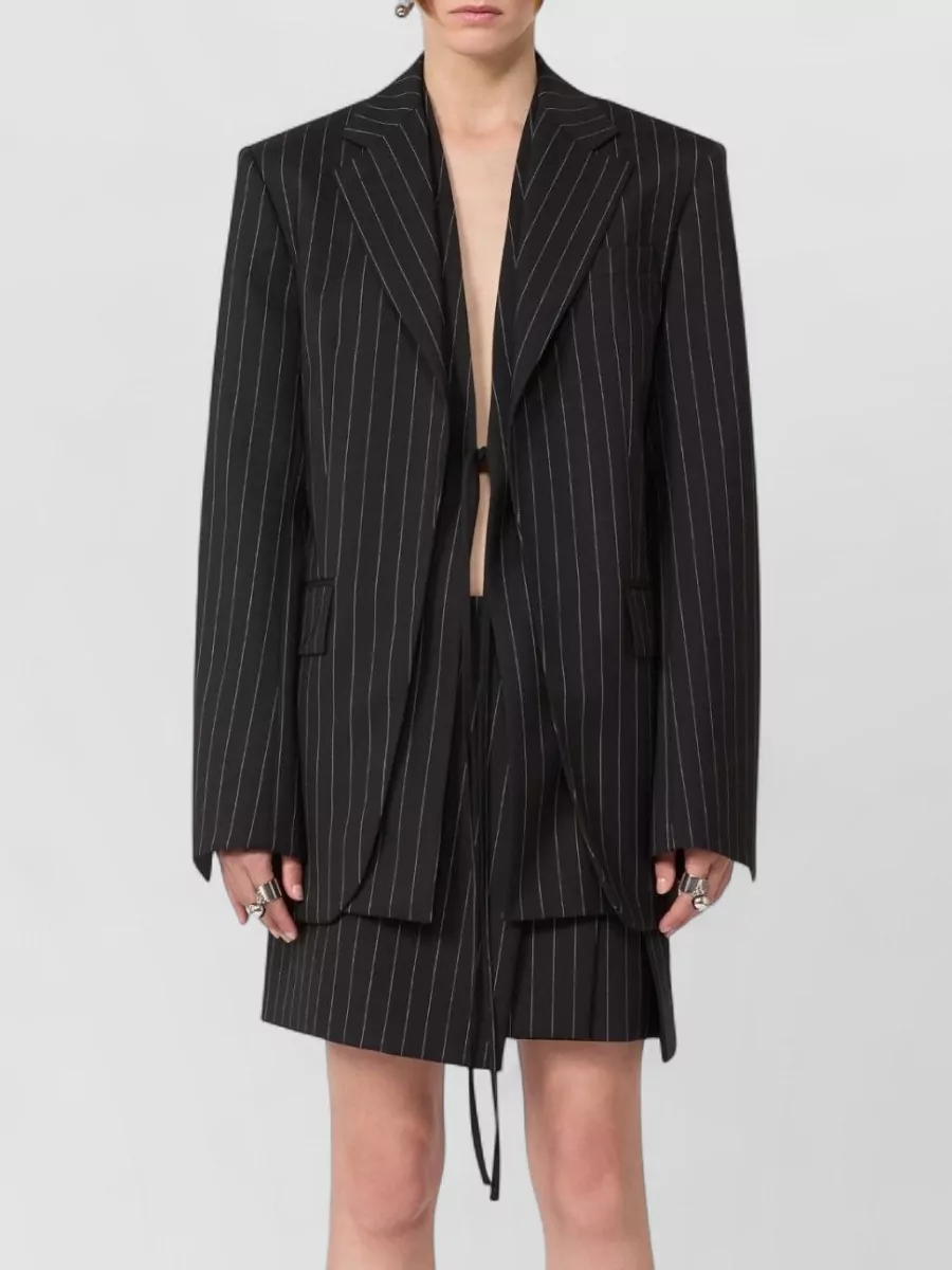 Sportmax Pinstripe Jacket Lapel Neckline Regular Fit