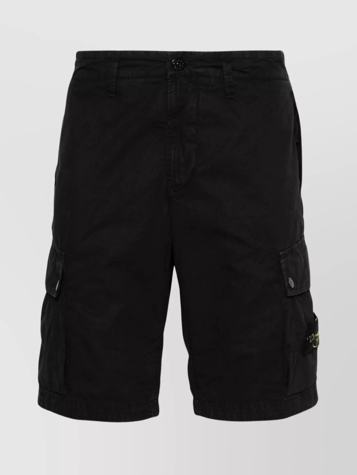 Shop Stone Island Functional Knee-length Cargo Shorts In Black