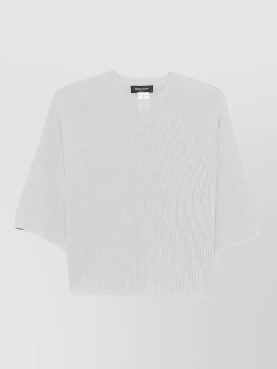 Fabiana Filippi Fine-knit cotton-blend short-sleeve top