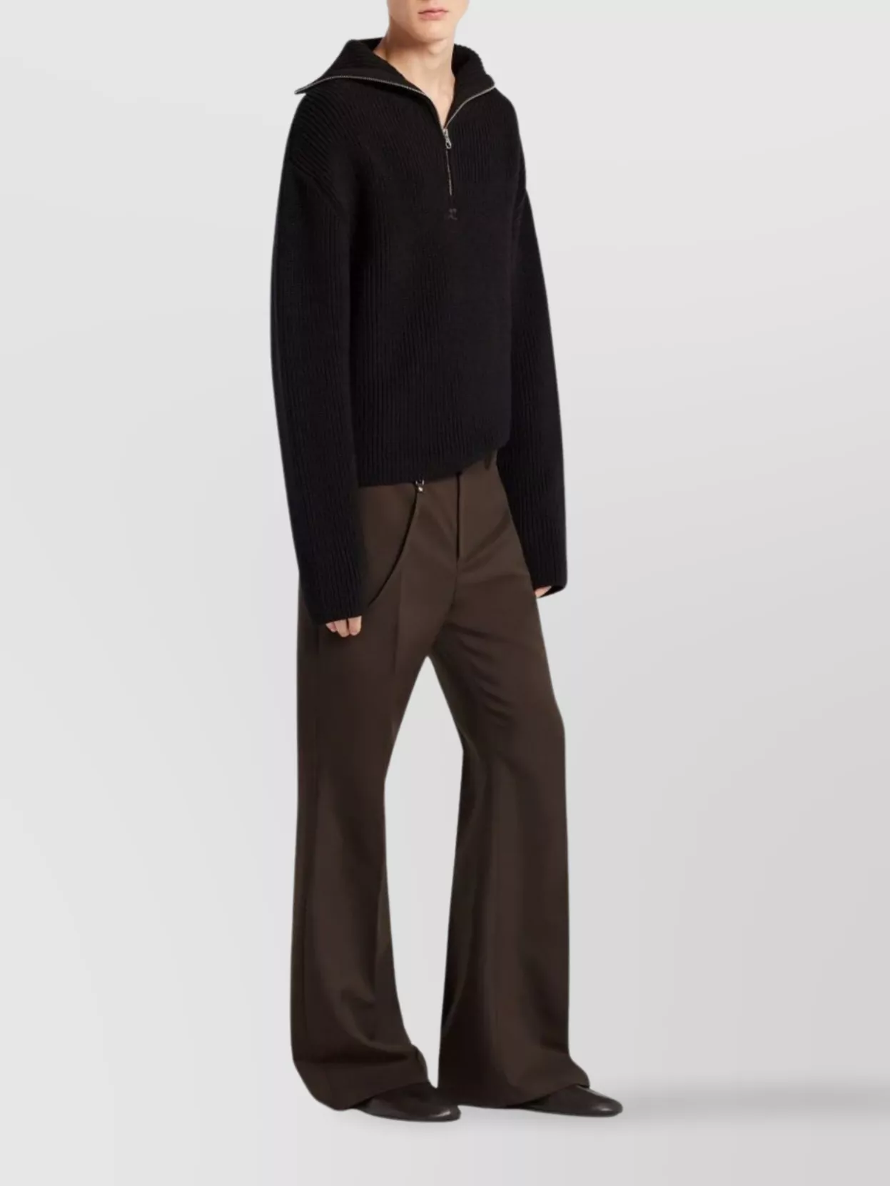 Courrèges Zip Wool Sweater High Collar