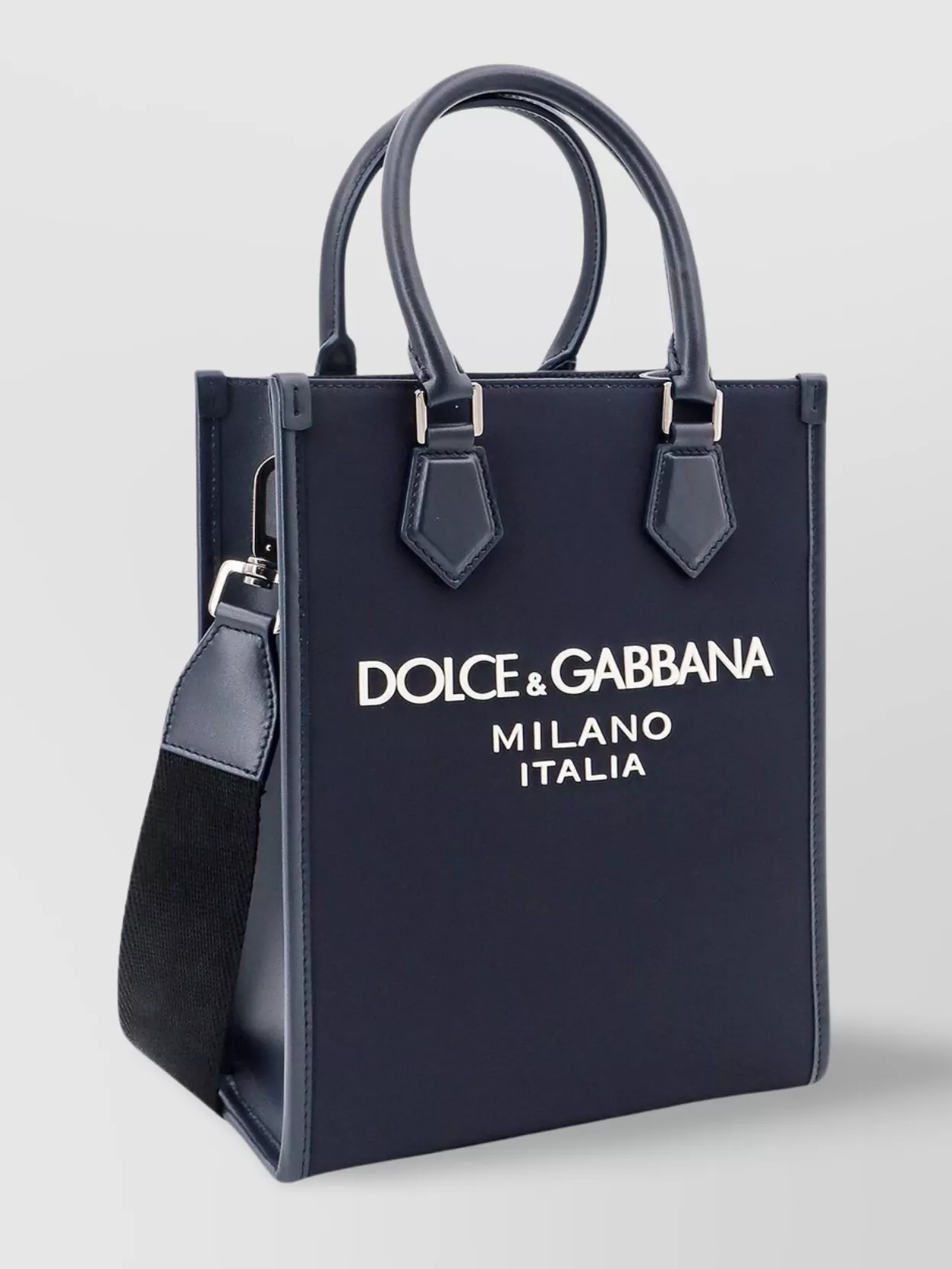 Dolce&Gabbana Nylon And Leather Tote Bag With Embossed Logo