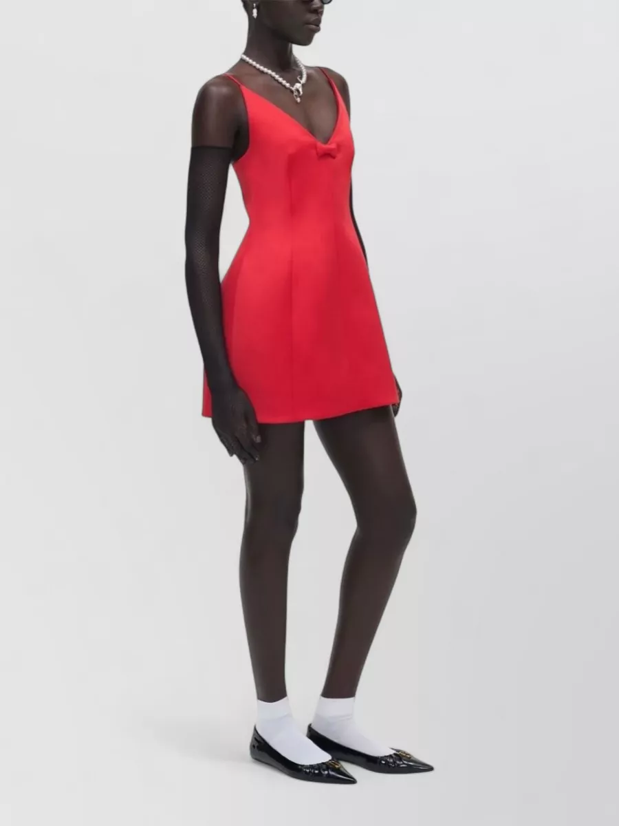 Marc Jacobs Satin V-Neck Spaghetti-Strap Mini Dress