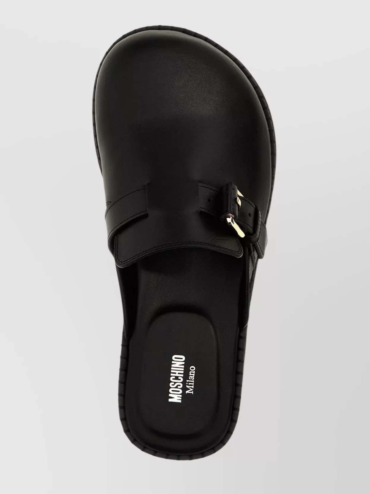 Moschino Buckle Detail Flat Sole Open Back
