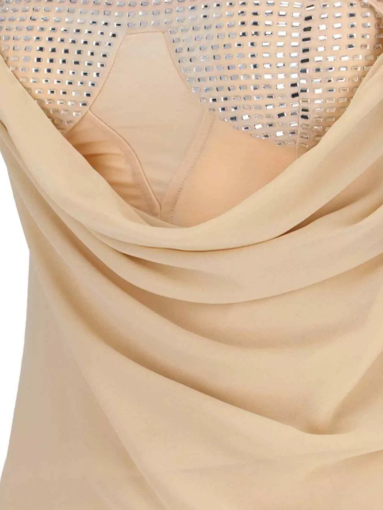 The Attico Draped Cowl Neckline Spaghetti Straps