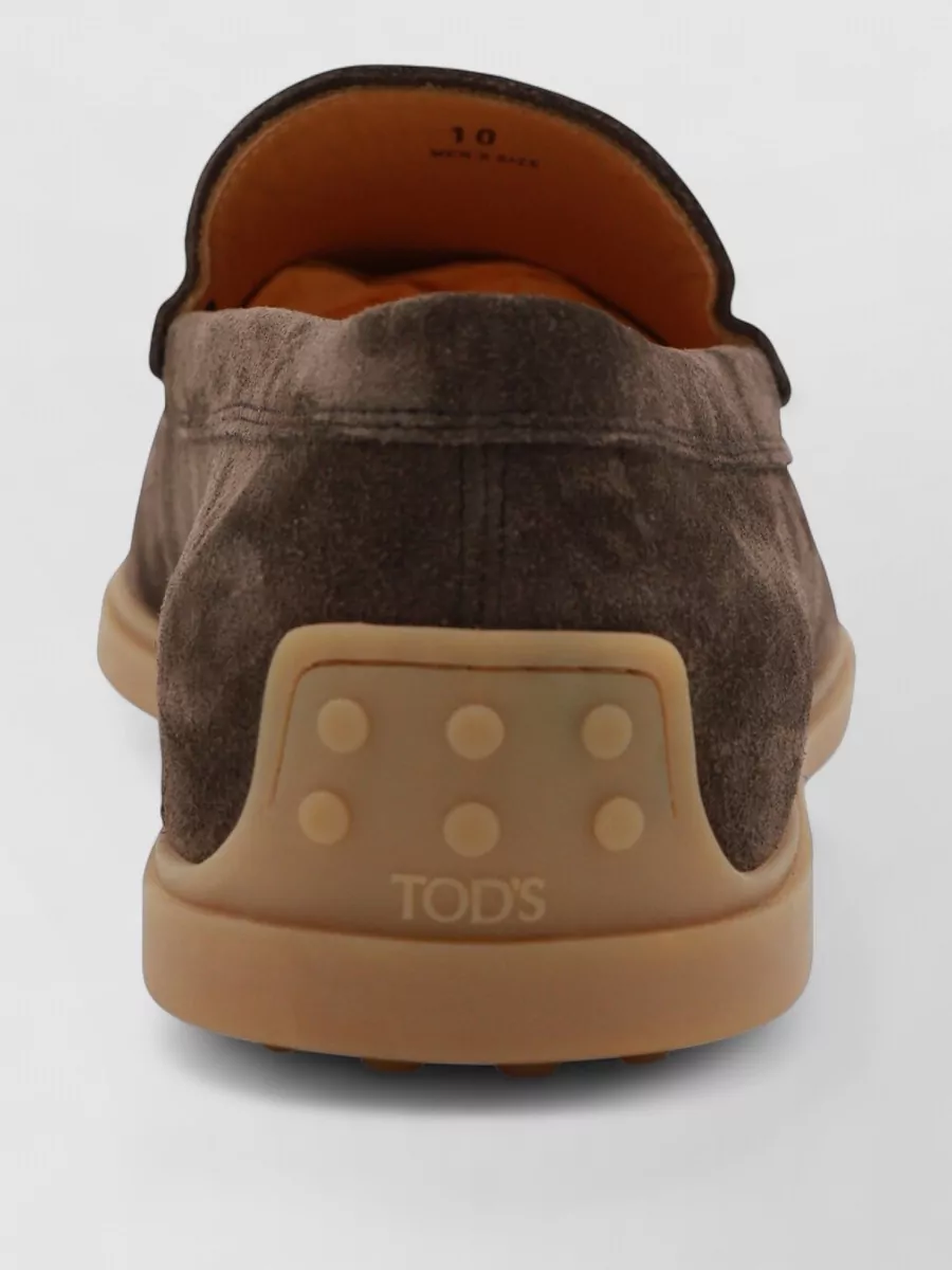 Tod's Suede Loafers With Round Toe Design