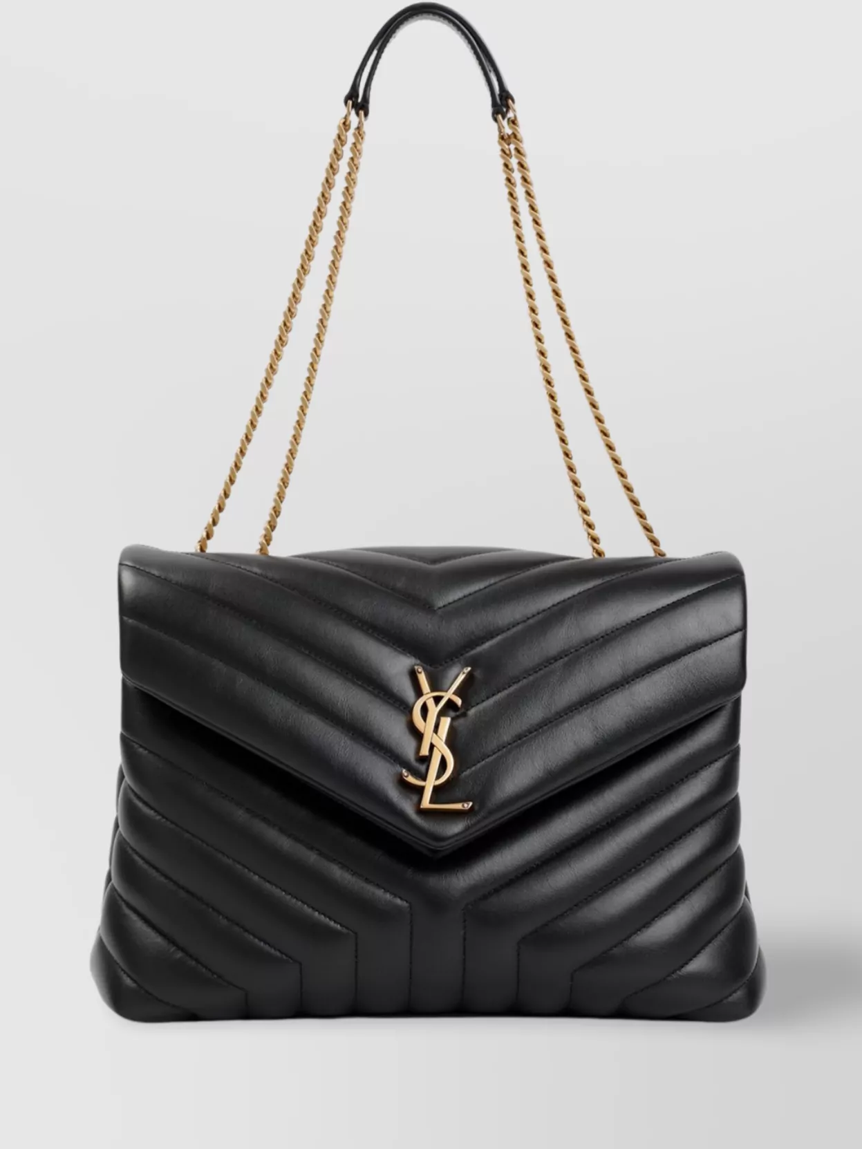 Saint Laurent Chevron Quilted Shoulder Bag With Chain Strap