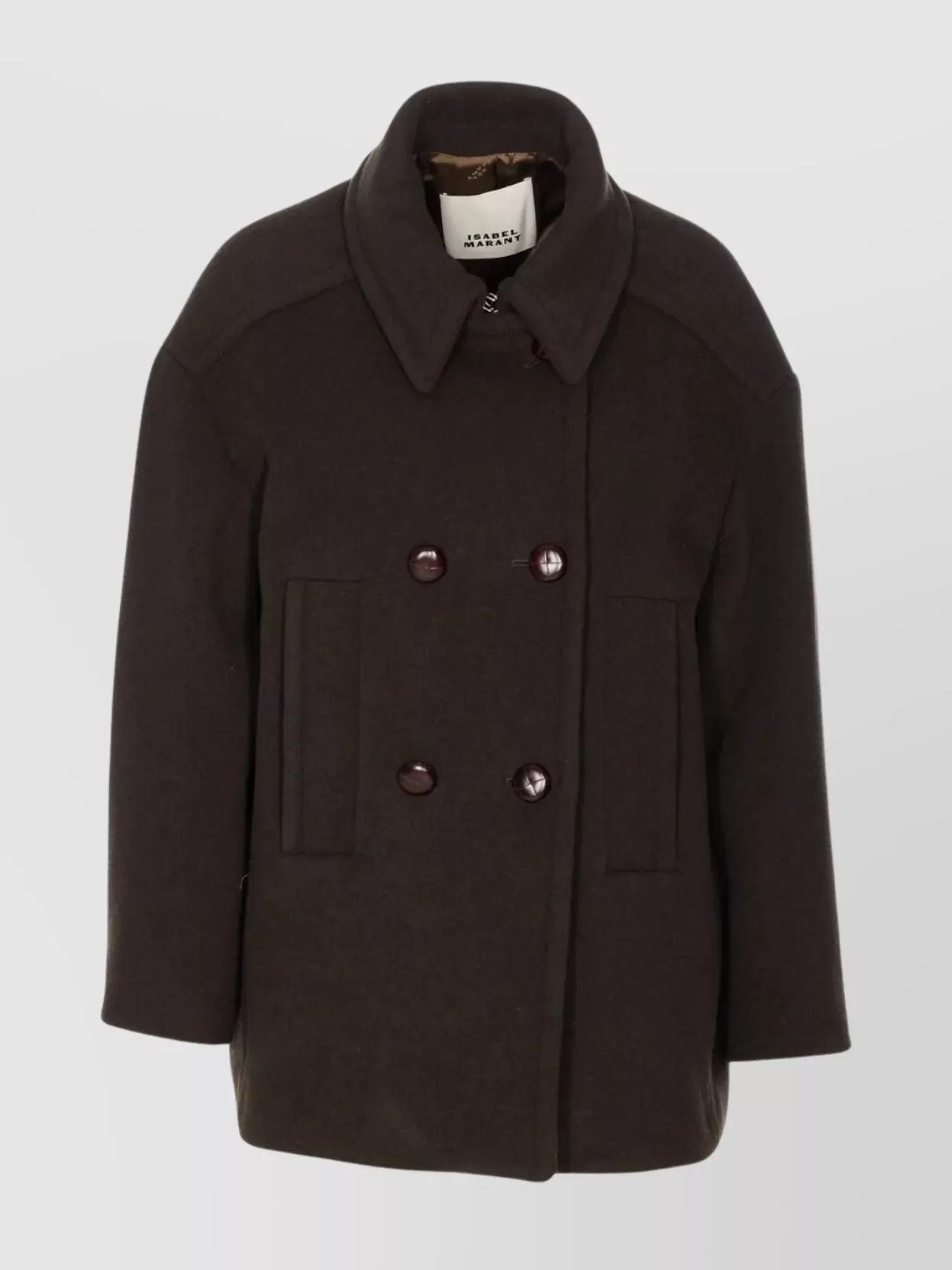 Isabel Marant Fiby Double Breasted Wool Blend Coat Clothing In Brown