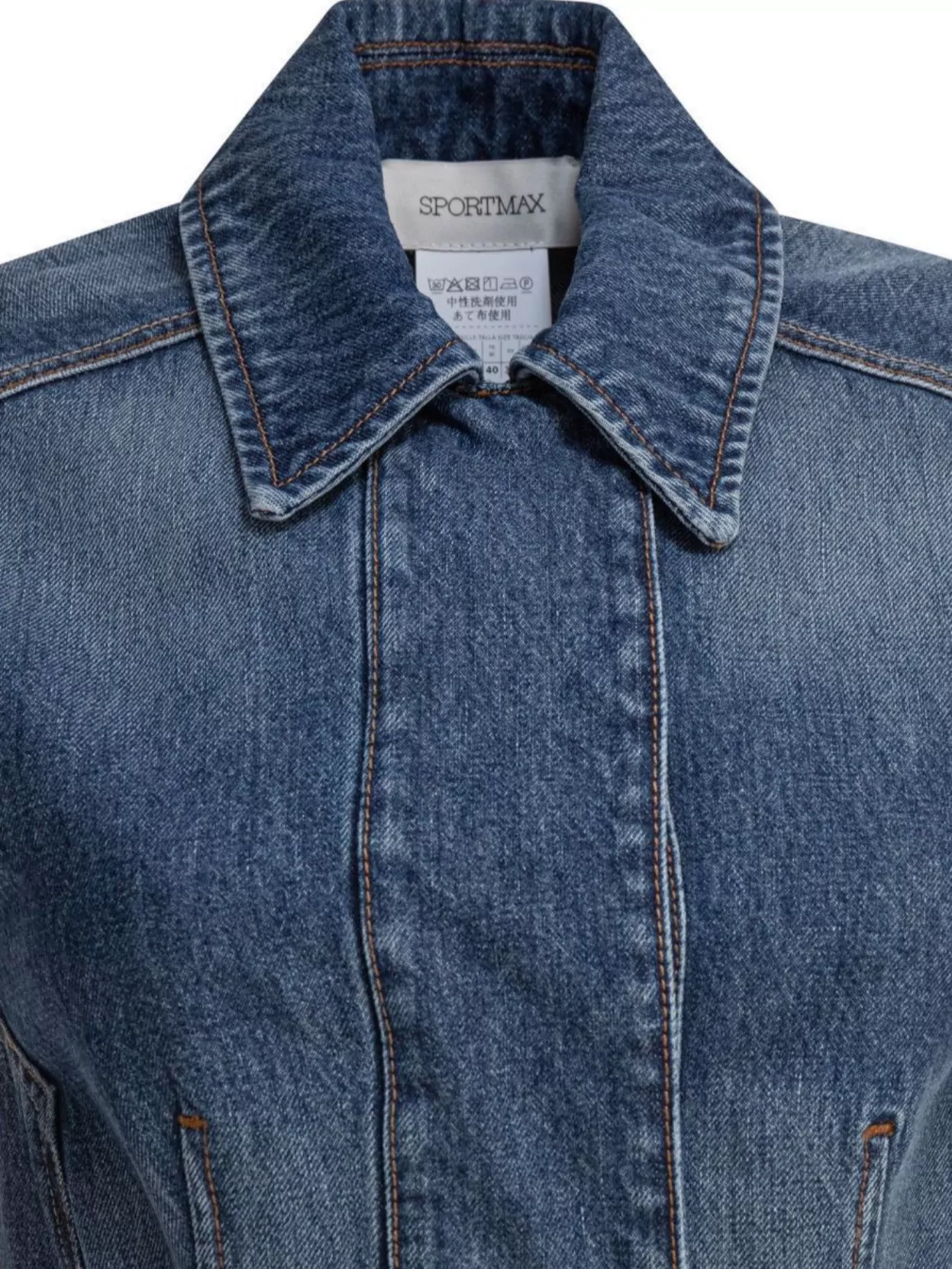 Sportmax Carabo Sleeveless Denim Mini Dress