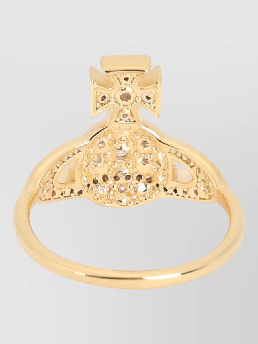 Vivienne Westwood Silver Crystal-Embellished Ring