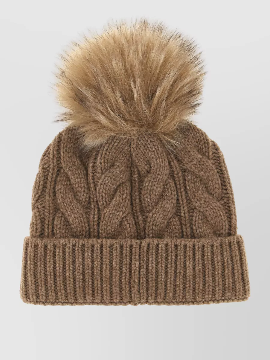 Moncler Grenoble Cashmere Wool Cable-Knit Pom-Pom Beanie