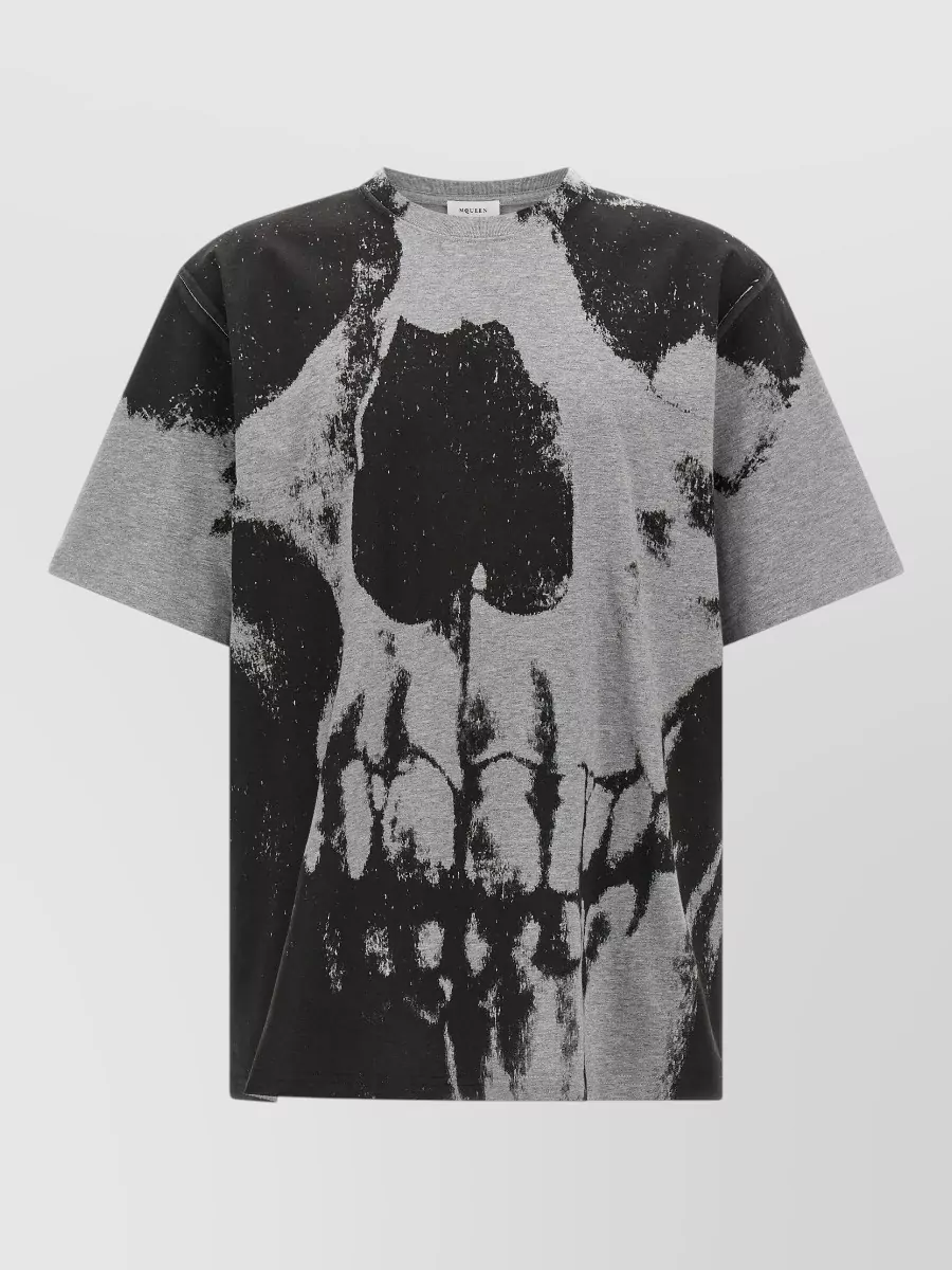 Mc Queen cotton skull print crew neck short sleeve t-shirt