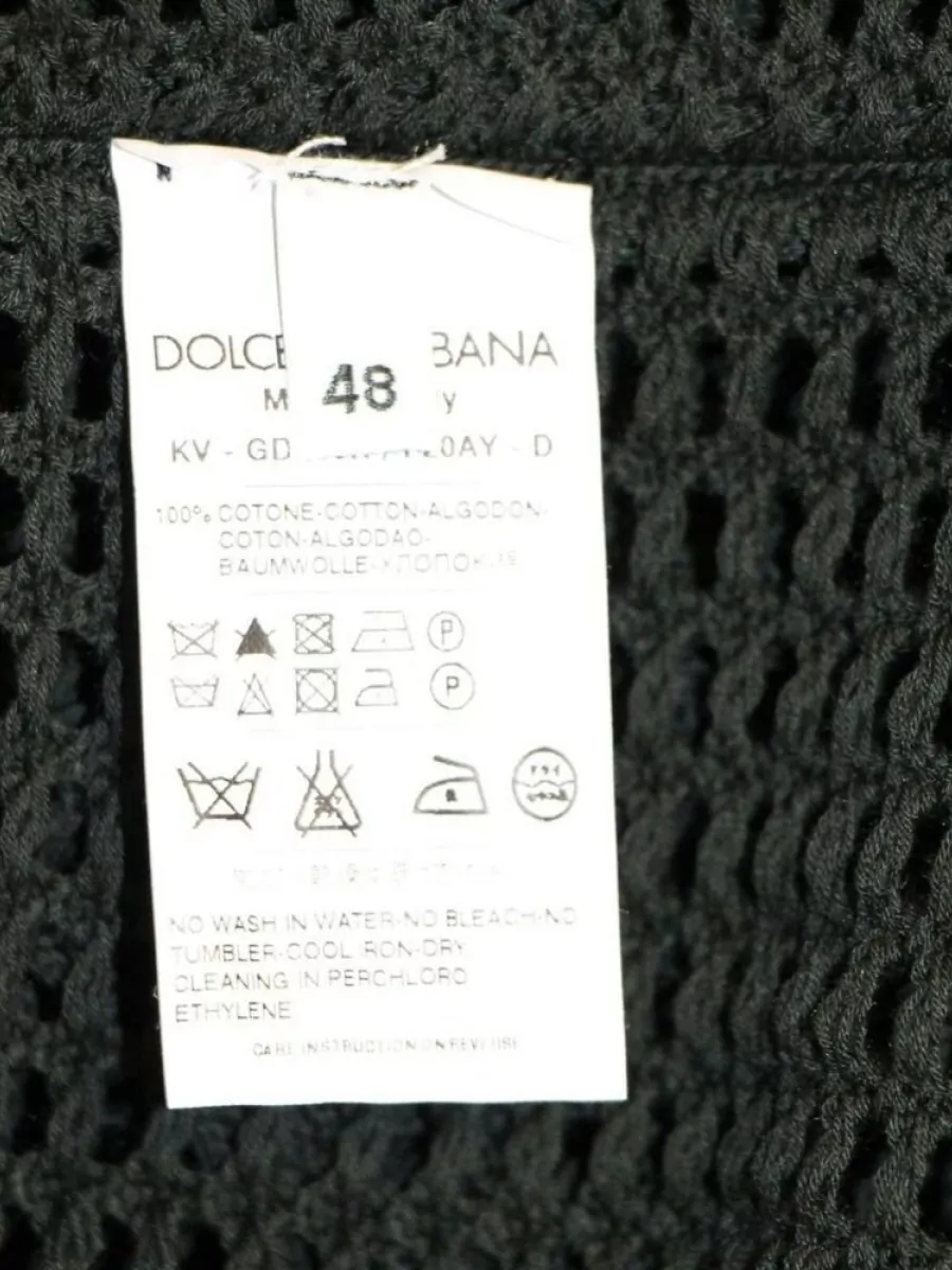 Dolce&Gabbana Cotton V-Neck Long-Sleeve Mesh Sweater