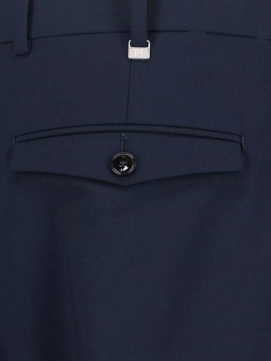 Pt Torino Straight Leg Trousers Belt Loops Cuffed Hem