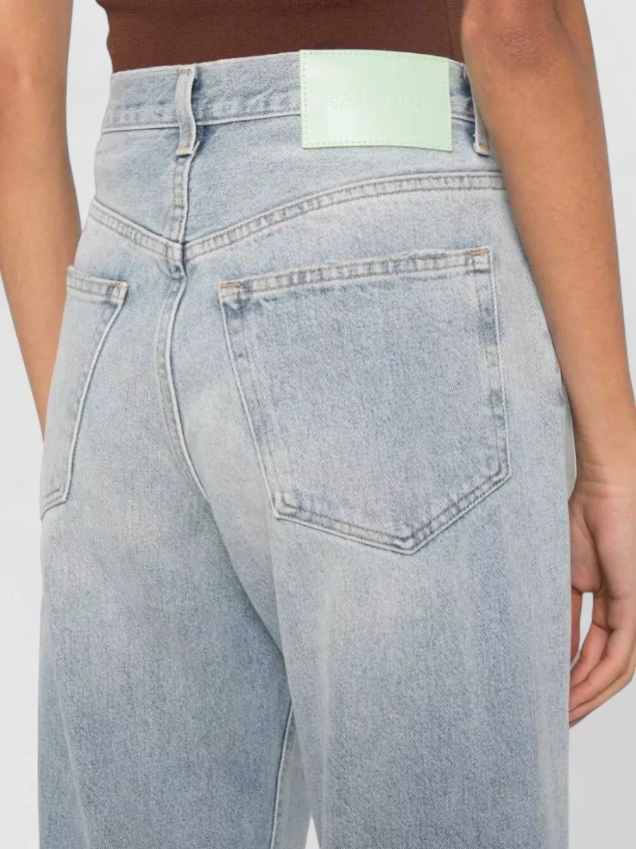 Haikure Denim Distressed Wide-Leg Jeans