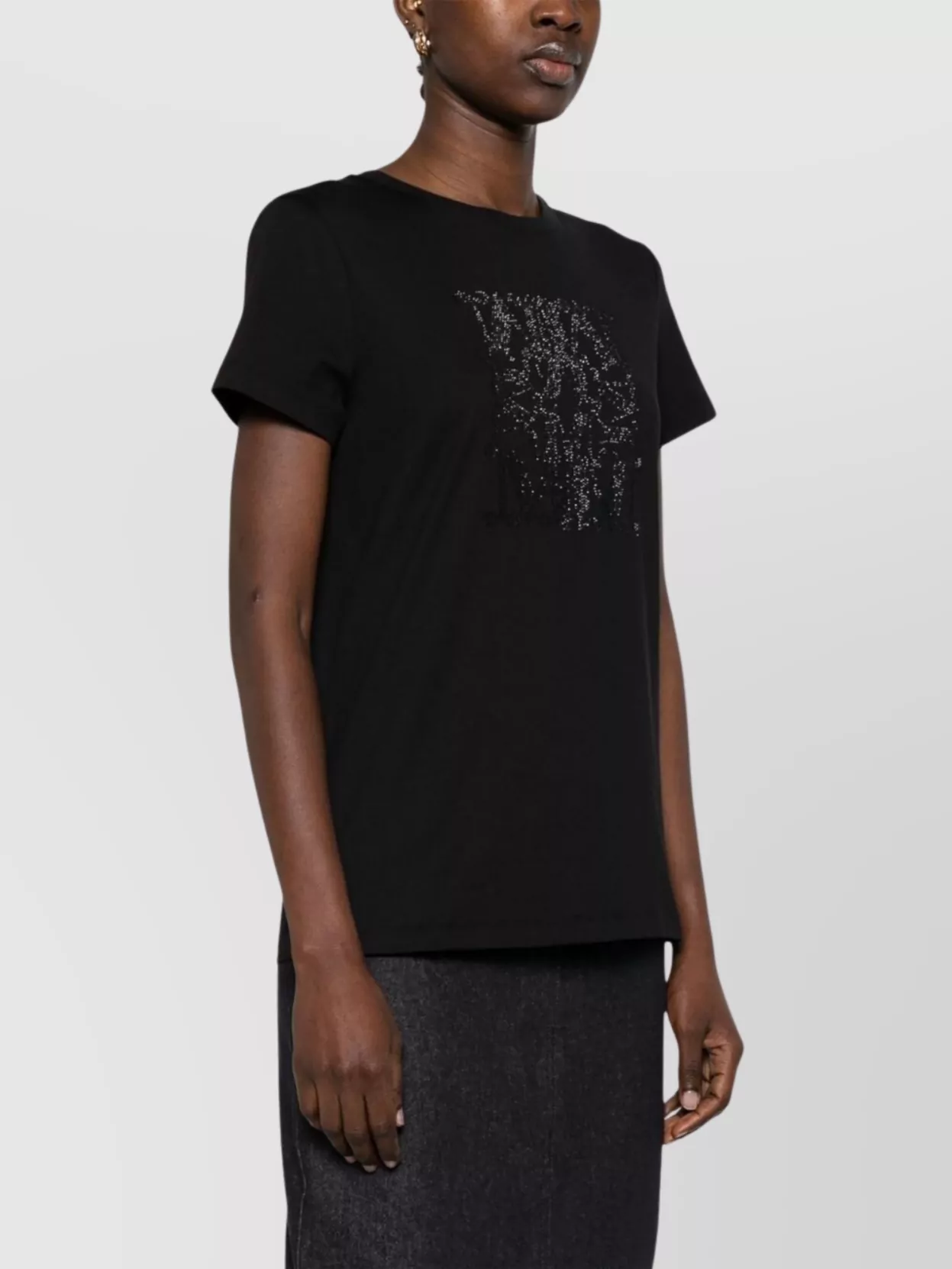 Max Mara Embellished Round Neck Top With Graphic Detail