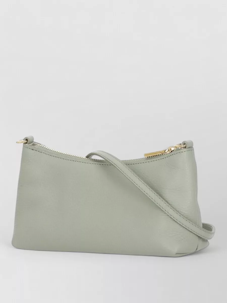 Coccinelle Pebbled Leather Shoulder Bag Gold Tone Chain