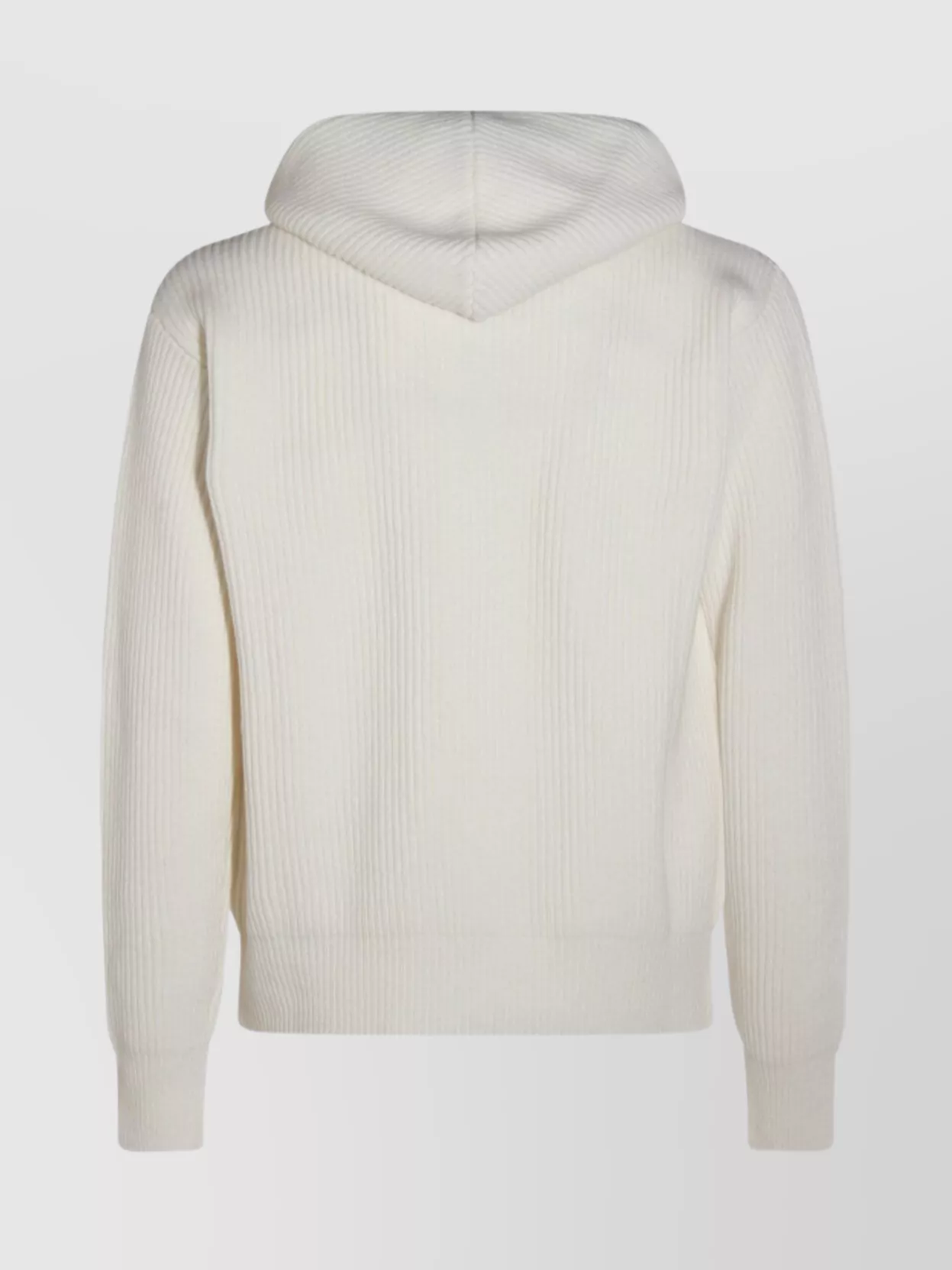 Lardini Crewneck Sweater With Front Pockets And Hood In White