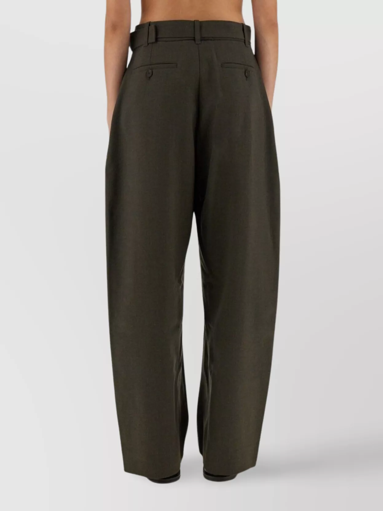 Studio Nicholson Wide Leg Trousers With Pockets And Loops In Green