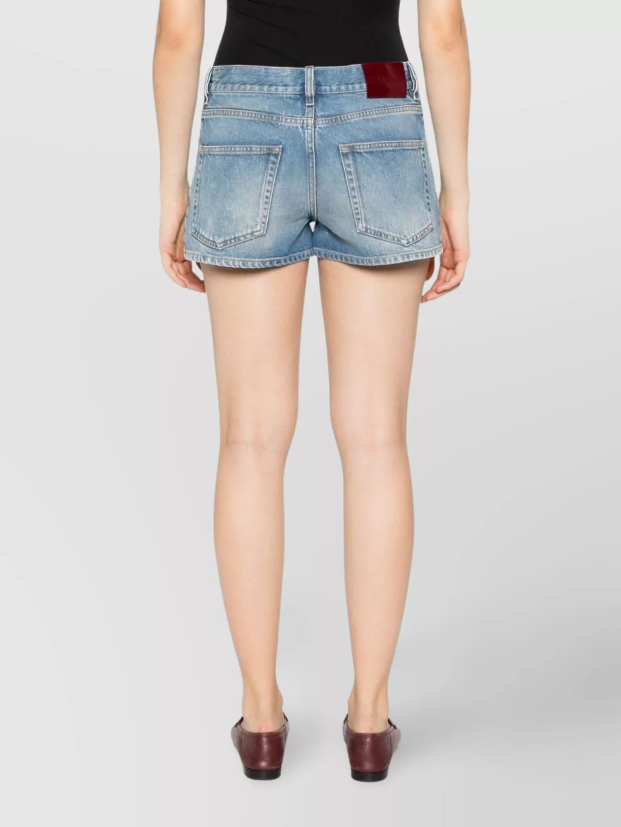 Gucci Faded Effect Cotton Denim Shorts In Blue
