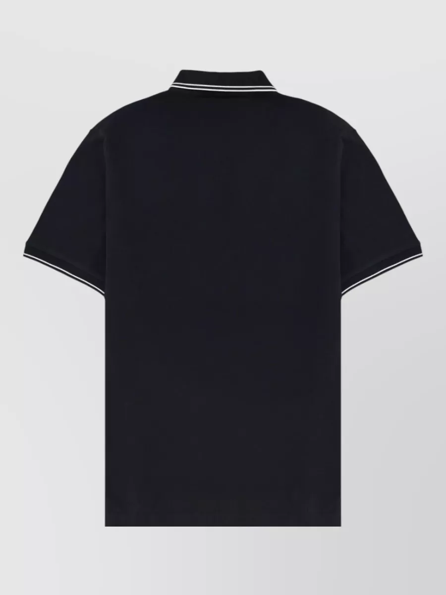 Stone Island Polo Shirt Logo And Contrast Trim