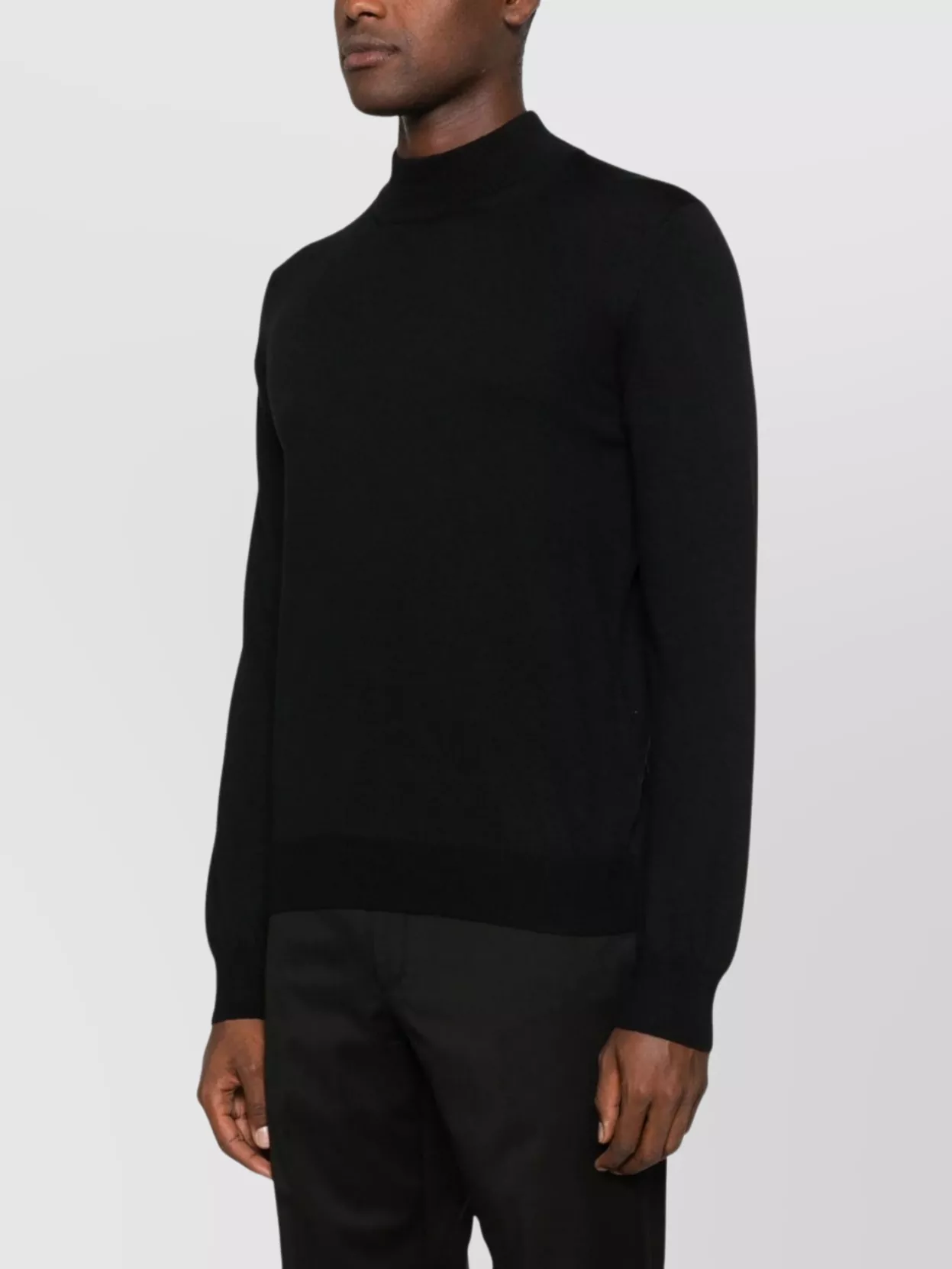 Tagliatore Turtleneck Sweater With Ribbed Collar And Cuffs