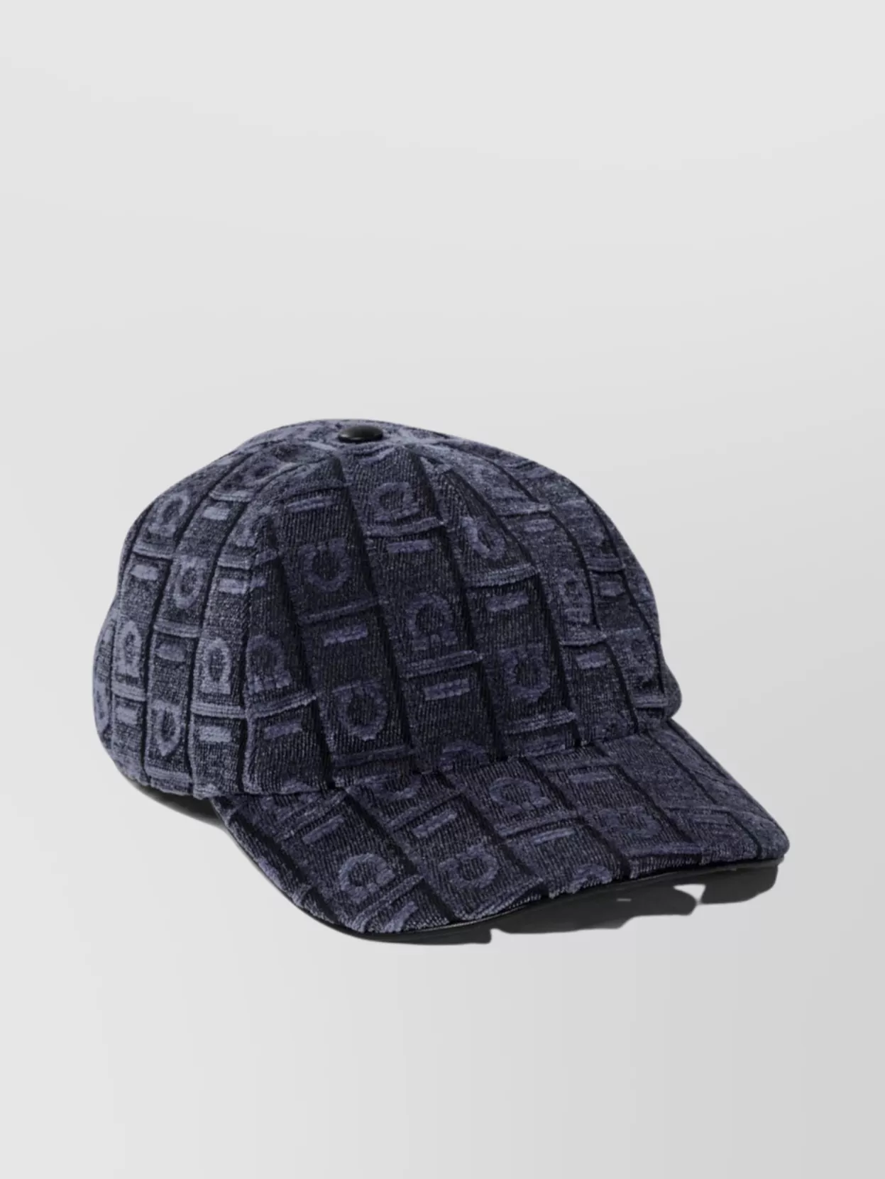 Ferragamo Structured Cap With Textured Geometric Pattern In Blue