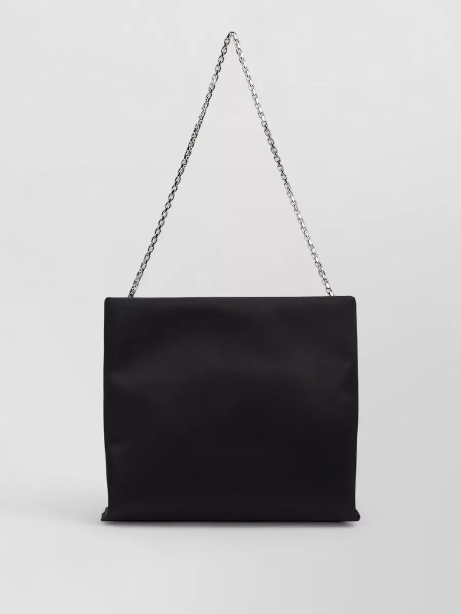 Roger Vivier Trompette Strass Satin Clutch Chain Strap