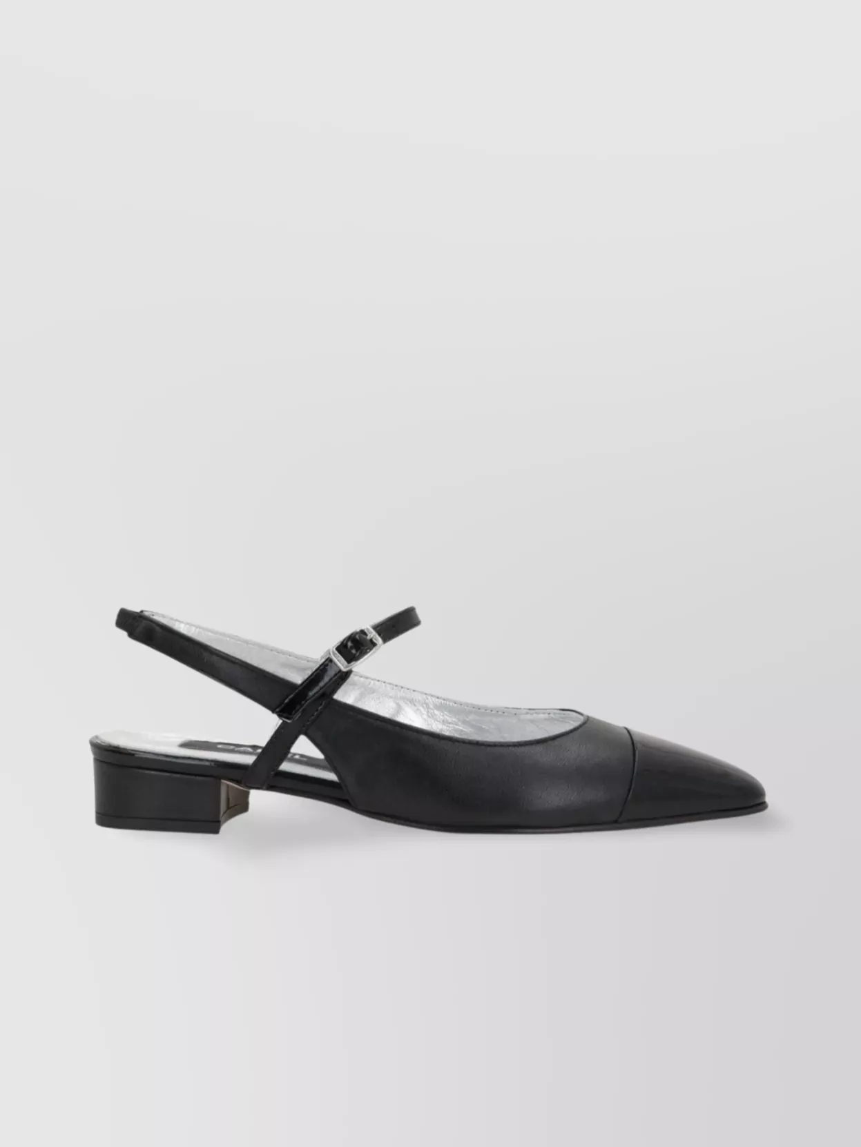 Shop Carel Paris Leather Slingback Ballets With Low Block Heel