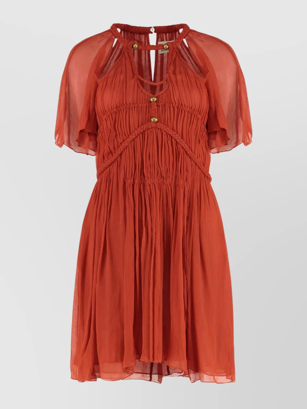 Isabel Marant Mini Silk Dress Flared Bottom