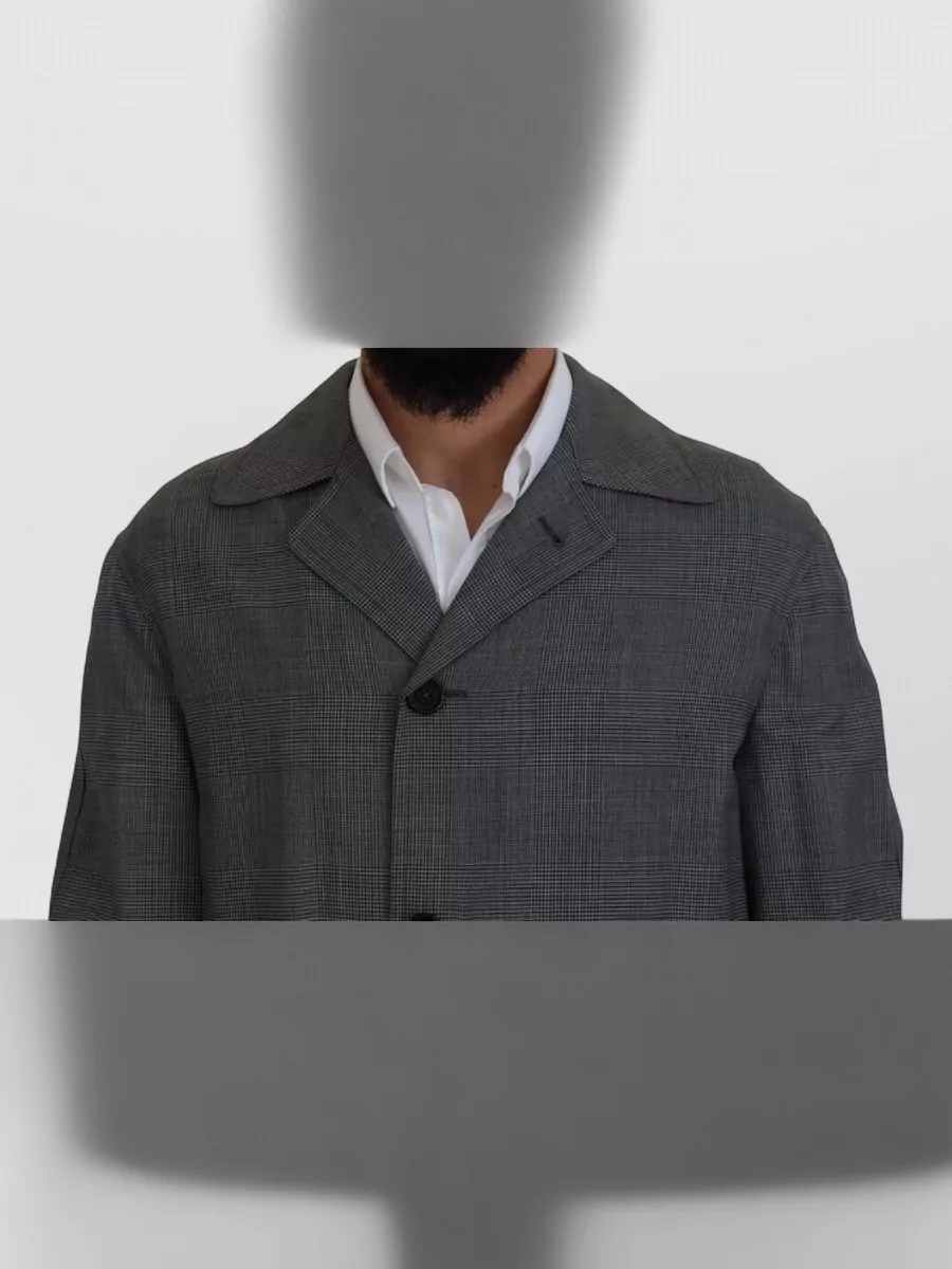 Dolce&Gabbana Wool Checked Single Breasted Coat